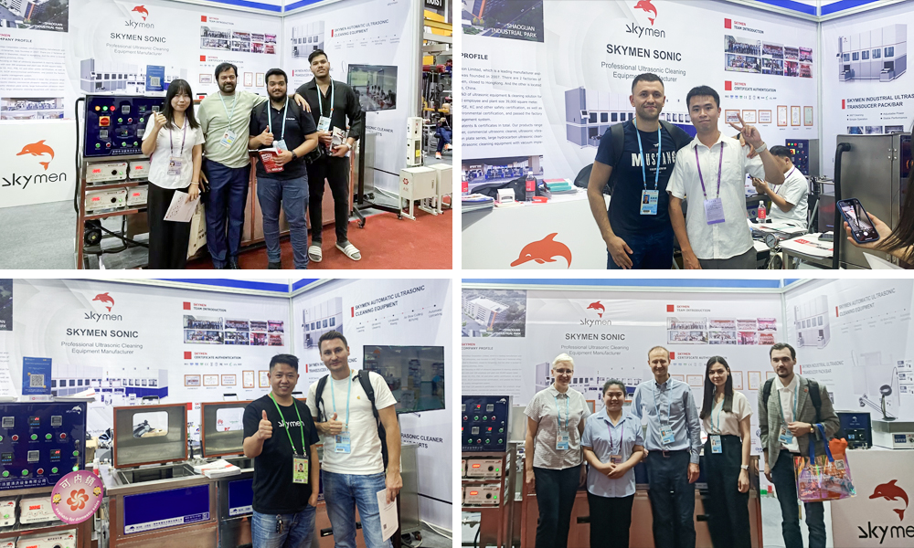 SkymenThe team took photos with Canton Fair customers