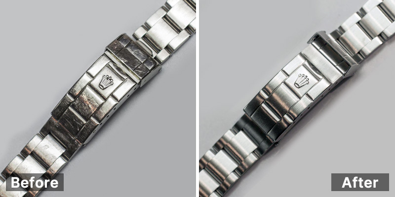 cleaning-watchband-with-ultrasonic-cleaner-before-and-after