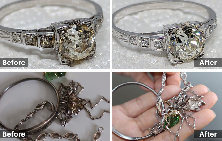 comparison-before-and-after-cleaning-jewelry-with-ultrasonic-cleaner